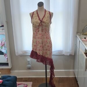 Floral Lace Trim Dress